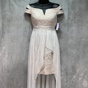 Morgan & Company Ivory/Nude Juniors' Off the Shoul